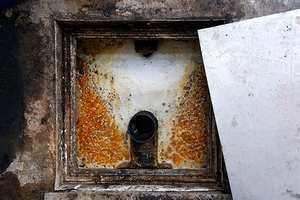 during grease trap cleaning, the trap is emptied, cleaned, and inspected for any issues or needed repairs